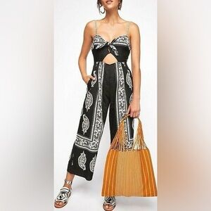 NWT FREE PEOPLE Feel The Sun Jumpsuit in Black